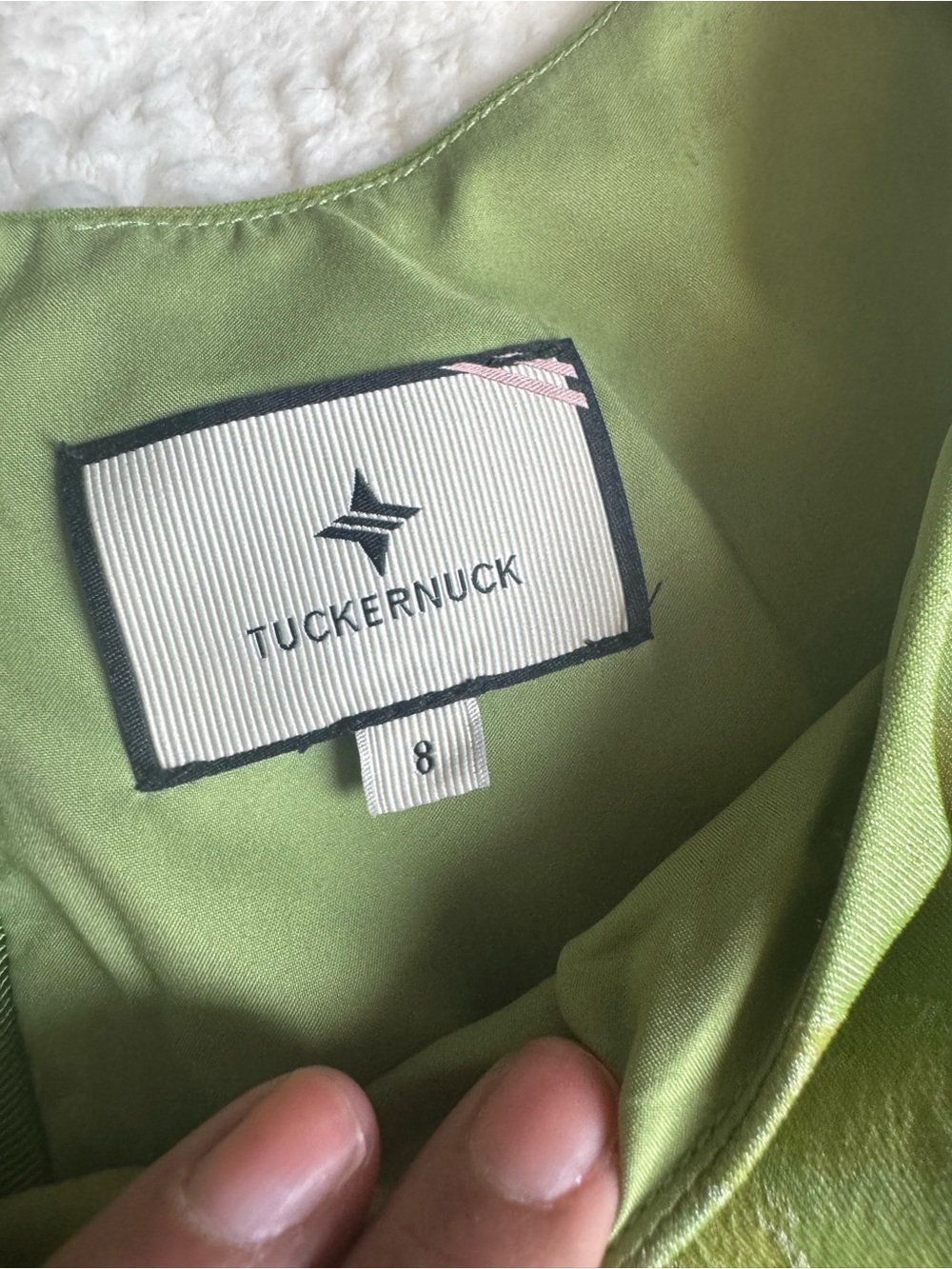 Tuckernuck Romy Midi Dress Tuileries Vine Green Stretch Jacquard Sheath Size 8 - Picture 4 of 13